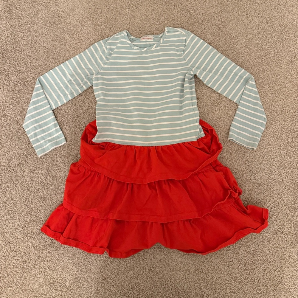 EUC Hanna Andersson Girls Striped Long Sleeve Dress Size 8